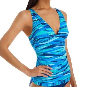 Bleu Rod Beattie Blue Bikini with V-Neckline and Ruched Sides